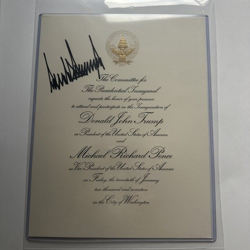 Donald Trump Signed 2017 Invitation.