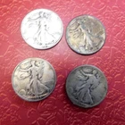 Lot of 4 US Walking Liberty Half Dollars 90% Silver 50c 1942, 1942, 1943, 1943