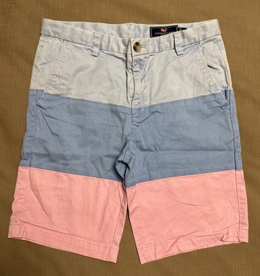 Vineyard Vines Boys Pink & Blue Color block Shorts 18
