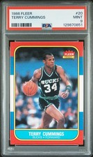 1986-87 Fleer #20 Terry Cummings PSA 9 Milwaukee Bucks CENTERED
