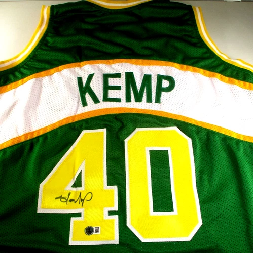 Shawn Kemp / Autographed Seattle Supersonics Custom Basketball Jersey / BAS