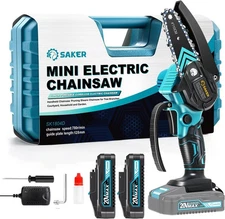Saker 4 Inch Mini Electric Cordless Portable Chainsaw SK1804D CarryCase Blue  E2