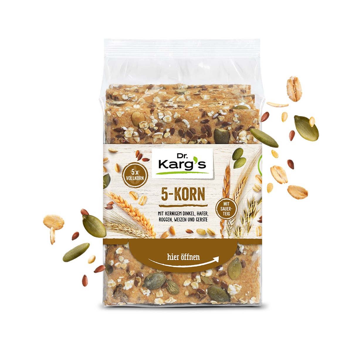 Karg´s Dr. Kargs 5 Knäckebrot de Centeno Avena Espelta Trigo Cebada 200g