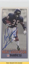 BAS 1993 Fleer GameDay Neal Anderson #57 Beckett Auth Sticker Auto READ 2k2