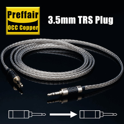 Single Crystal Copper Audio Cable 3.5mm Braided Aux with Gold Plated Connectors