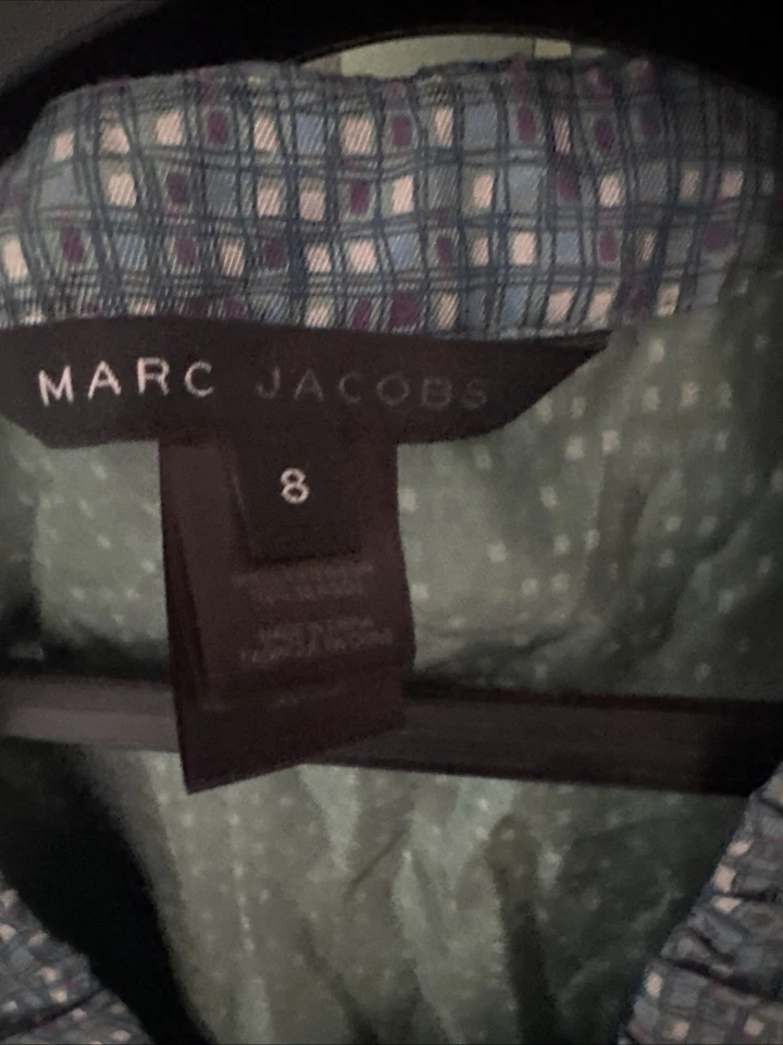 Top Marc Jacobs Mezcla Seda Mediano - Boho Retro Azul Verde Estampado Volantes Borde Foto 2 de 4
