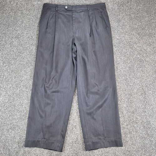 Cerruti 1881, Lanificio F.lli Cerruti 1881 Dress Pants Mens 35x28 Gray Pleated Wool Italy
