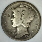 1921 D Silver Mercury Dime Good Circulated 10c US Type Coin Scarce Date 10-Cents