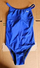 TYR Womens Athletic Swimsuit, Blue, Sz 28 (S)