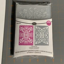 Sizzix Embossing Folders DAMASK SET Textured Impressions #656795 Ellison
