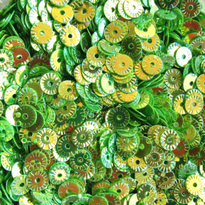 Sequins Gold Wash Lime Green 6mm Sunburst/Starburst Paillette ~750/~7.5k pcs