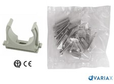 FISSATUBO A SCATTO - CLIP PER TUBI Ø 25mm - CON VITI E TASSELLI - NOBEX - 25PZ