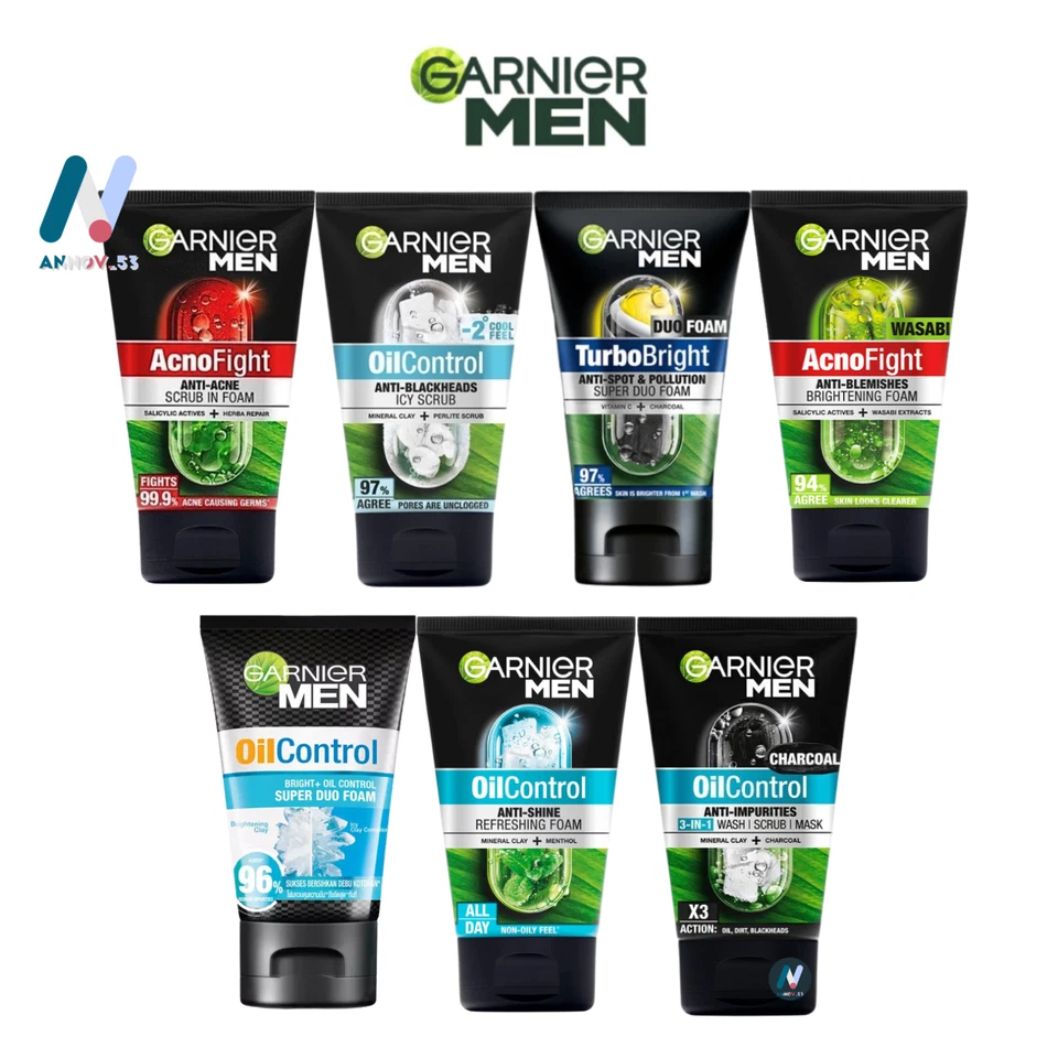 Limpieza de espuma exfoliante brillo mancha espinilla anti acné control de aceite GARNIER MEN Foto 3 de 4