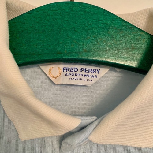 Vintage 80s Fred Perry Sportswear Knit Polo Shirt Single Stitch Size M USA Blue - Picture 3 of 10