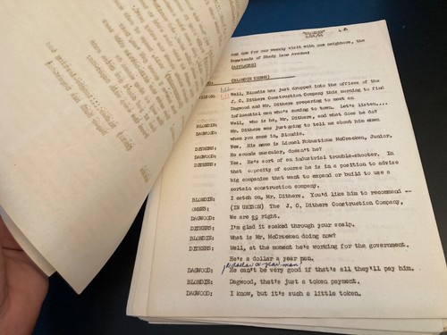 Golden Age of Radio! ORIGINAL 1944 BLONDIE RADIO SCRIPT! w/Line Changes by Stars - Picture 8 of 12