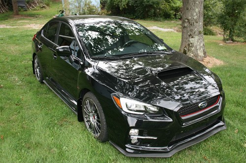 Rally Armor MF32-UR-BLK/BL Black/Blue UR Mud Flaps for 15-21 Subaru WRX & STI - Picture 5 of 14