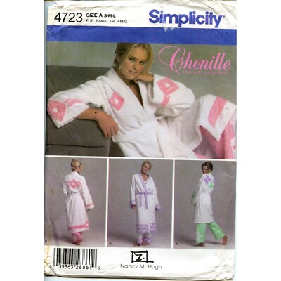 Simplicity Pattern 4723 Misses' Robe in Two Lengths and Pants Sizes S-M ...