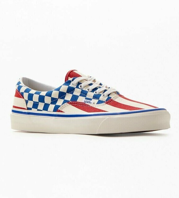 vans checkered shoes red