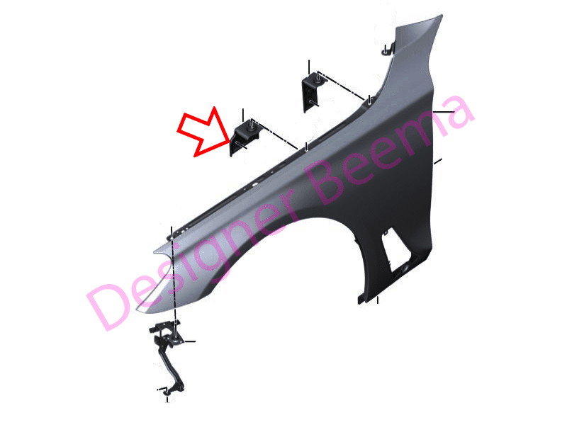 BMW 5 G30 Front Left Fender Side Panel Bracket 41357440425 Genuine 