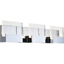 BATHROOM VANITY BEDROOM LED MODERN CRYSTAL SHADE WALL SCONCE FIXTURE 3 LIGHT 22"