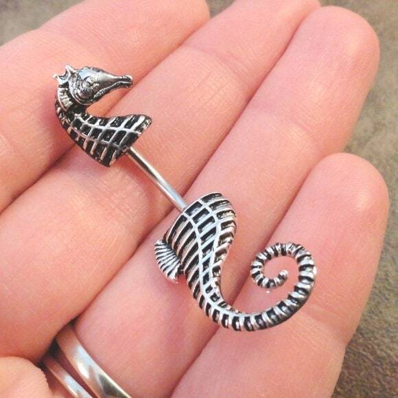 Venta caliente Seahorse 316L Acero quirúrgico Piercing Barbells Ombligo Barra del vientre Botón