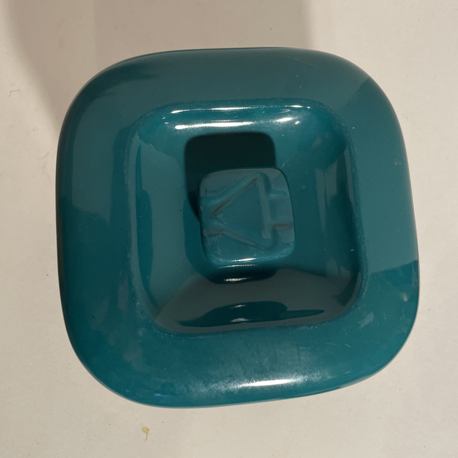 Hall China Co. Hotpoint Refrigerator 6” Square Green Ceramic Covered Dish