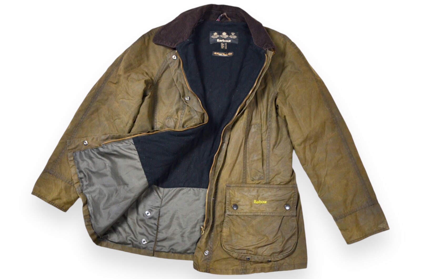 Women's Barbour SMU Beadnell Jacket Wax Olive England Classic Size 10