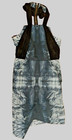 White Suede Dress Size 10 Blue Black Grey Tie Dye Zip at Back