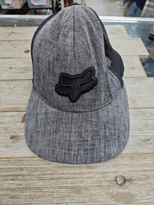 FOX RACING Logo Snapback Flat Billed Hat Mens Gray Adjustable Cap