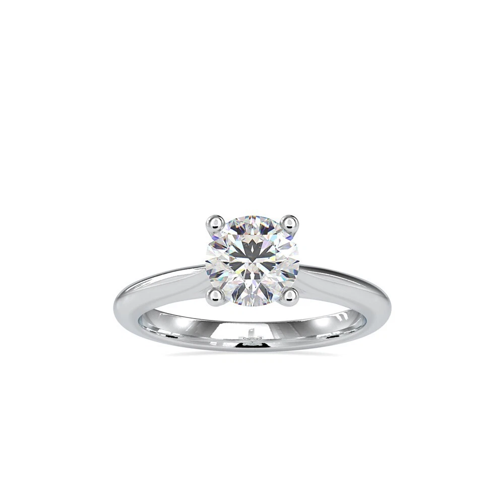 Lab Grown Diamond Engagement Ring 0.84Ct IGI Certified Round Cut 14K White Gold image-1