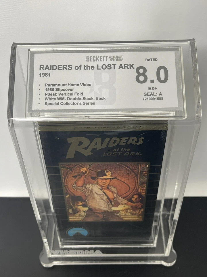 INDIANA JONES RAIDERS OF THE LOST ARK VHS TAPE SEALED BECKETT GRADED 8.0 SEAL A - Image 2 of 4