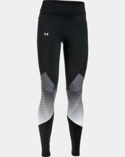 Under Armour ColdGear Reactor Graphic Leggings Womens XS Black White 1298227