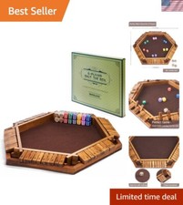 Shut The Box Board Game - Hexagonal Design for Up to 6 Players with Instructions