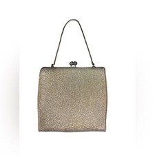 Golden Vintage Evening Bag, Clutch Lock, 60s