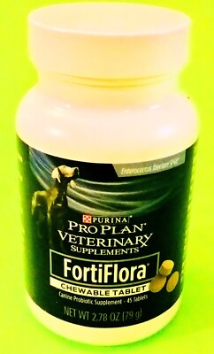 Purina Pro Plan FortiFlora Probiotic Supplements for Dog (45 Chewable Tablets)