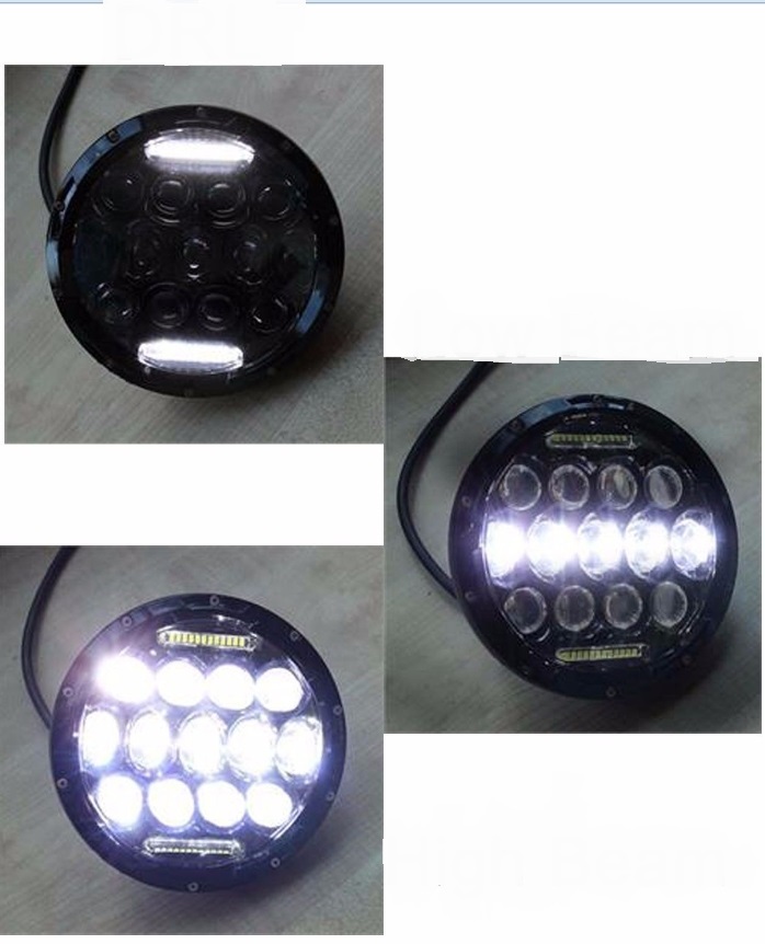 Phare avant LED 75W moto ronde 17cm aluminium pour optique Scrambler et custom