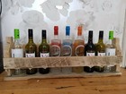 ✅HOMEMADE RUSTIC WOODEN WINE GLASSES SPIRITS SHELF SHABBY SHOERACK WALL MOUNTED