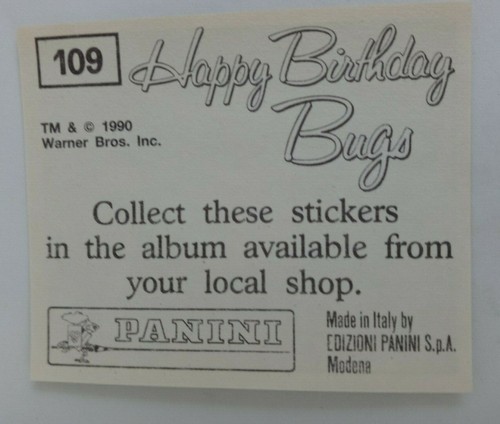 1990 Panini Happy Birthday Bugs (Pick Your Sticker) - Picture 159 of 343