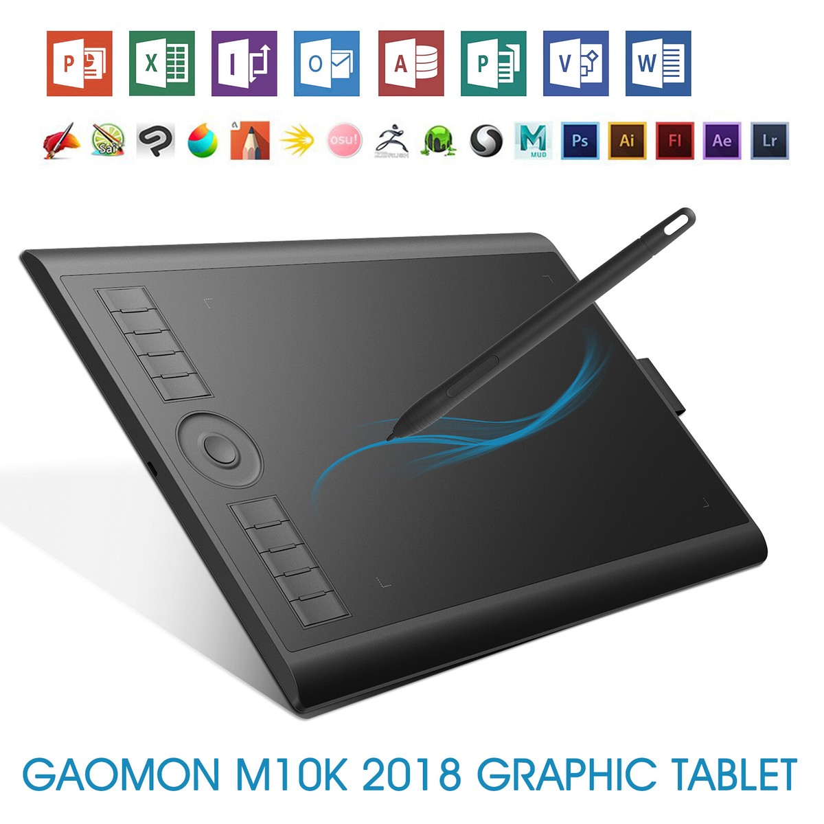 Graphic Drawing Tablet Art Painting Board Passive Pen GAOMON M10K 2018 