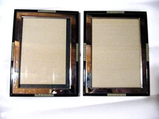 MILANO SERIES Set of 2 Picture Frames Black Edge with Silver Inners 5 x 7