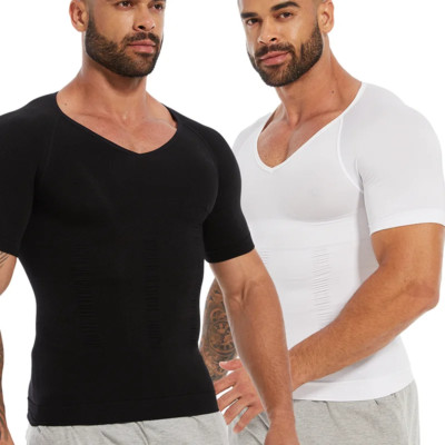 Men Slimming Posture Corrector Vest Shirt Top Compression Body Shaper Shapewear