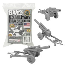 BMC Marx Recast Battleground HOWITZERS Gray Plastic Army Men Field Artillery