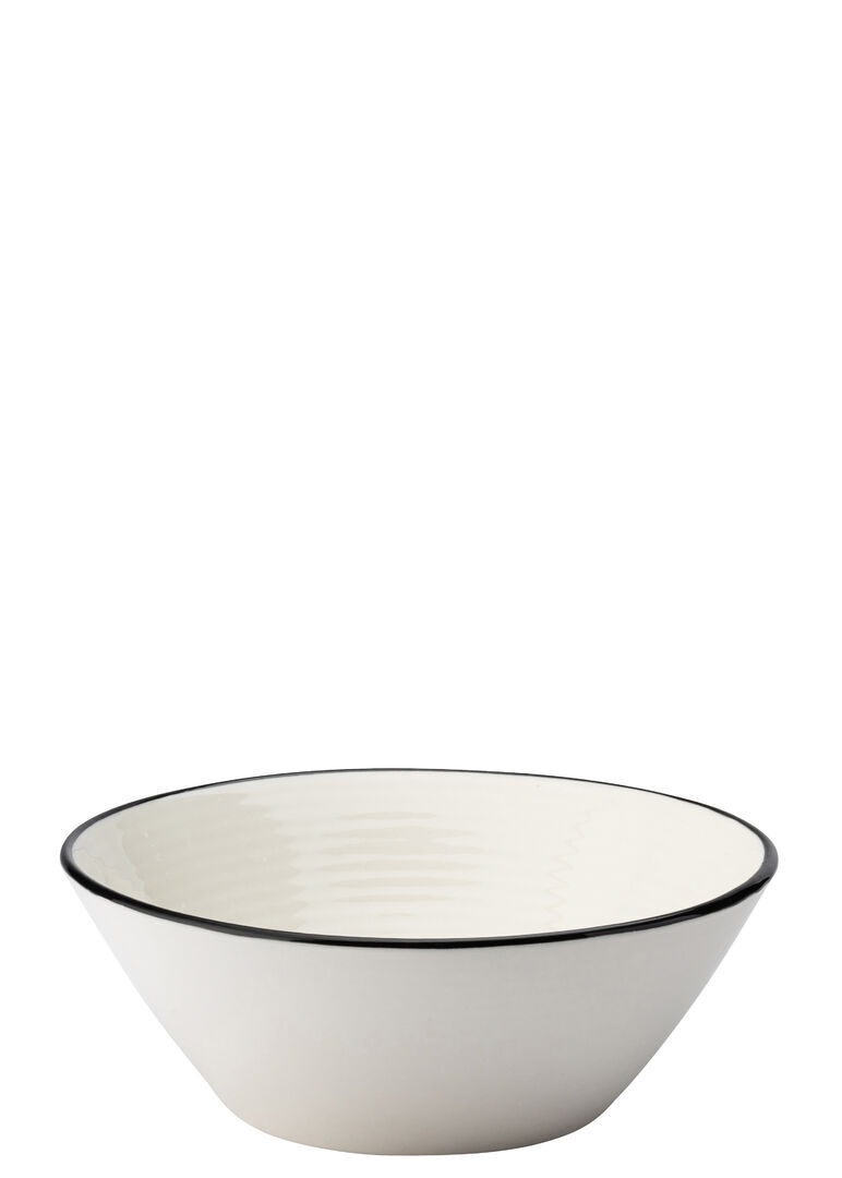 Homestead Black Vitrified Porcelain Conical Serving Bowl 7.5"" (19.5Cm) Pack Of 6