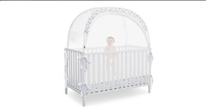 Pop-Up Crib Canopy - Lightweight Crib Tent for Toddler Safety & Bug Protection