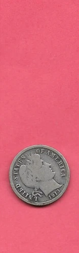 US USA BARBER DIME  SILVER 1913 P  GOOD-NICE CIRCULATED OLD ANTIQUE 10 CENT COIN