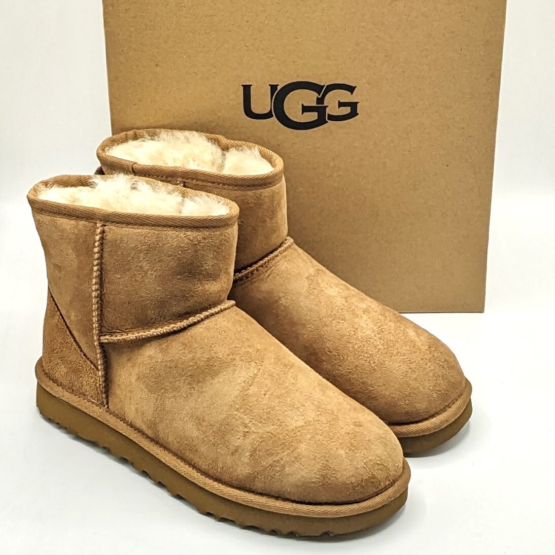 UGG “Classic Mini II” Women's Suede & Sheep Shearling Ankle Boots
