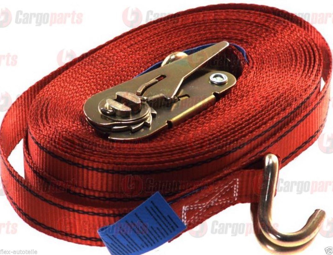 Cargoparts Tension Belt Ratchet Strap Truck Car 400daN 8 Meters / 7.7+0.3m