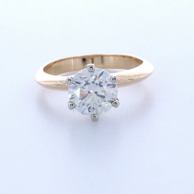 2.03CT NATURAL DIAMOND H/VS2 ROUND CUT 18K WHITE GOLD CLASSIC SOLITAIRE RING