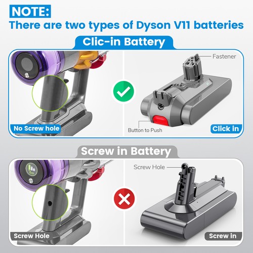 6000mAh Click In Battery For Dyson V11 Animal Complete For V15 Detect SV15 SV16 - Picture 2 of 15