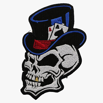 ACE SKULL & PISTONS Iron On Sew On Patch Heavy Rock biker ACE SKULL & PISTONS Iron On Sew On Patch Heavy Rock biker
